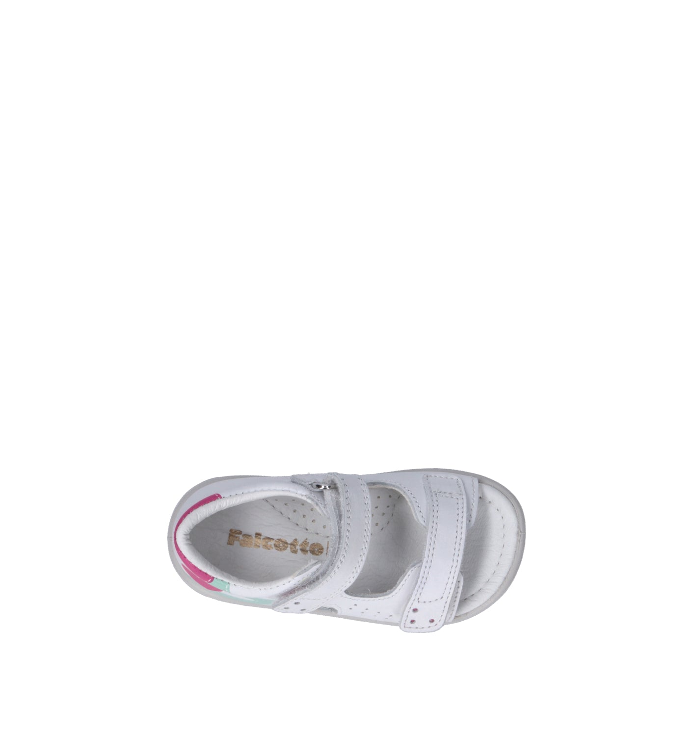 FALCOTTO Sandalo bimba bianca in pelle