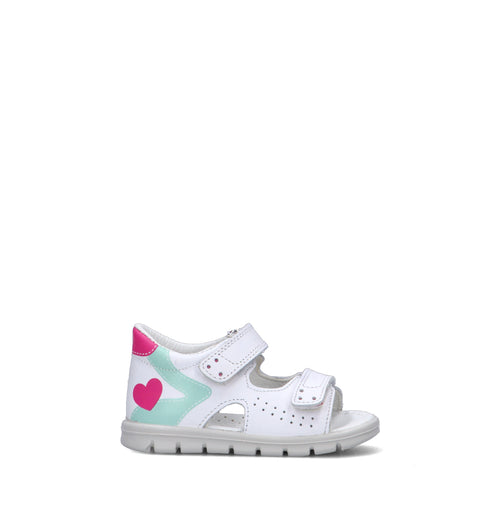 FALCOTTO Sandalo bimba bianca in pelle