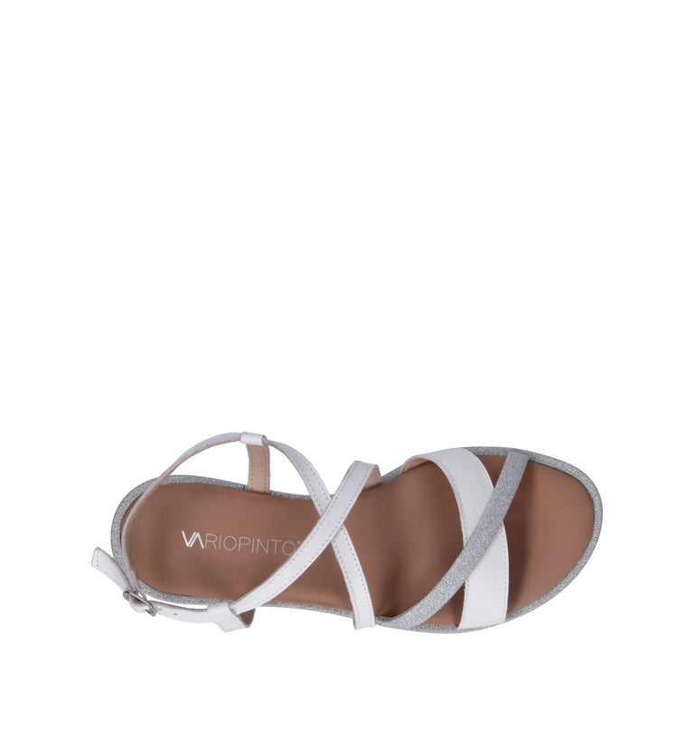 VARIOPINTO Sandalo donna bianco in pelle