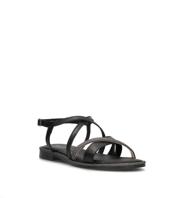 VARIOPINTO Sandalo donna nero in pelle