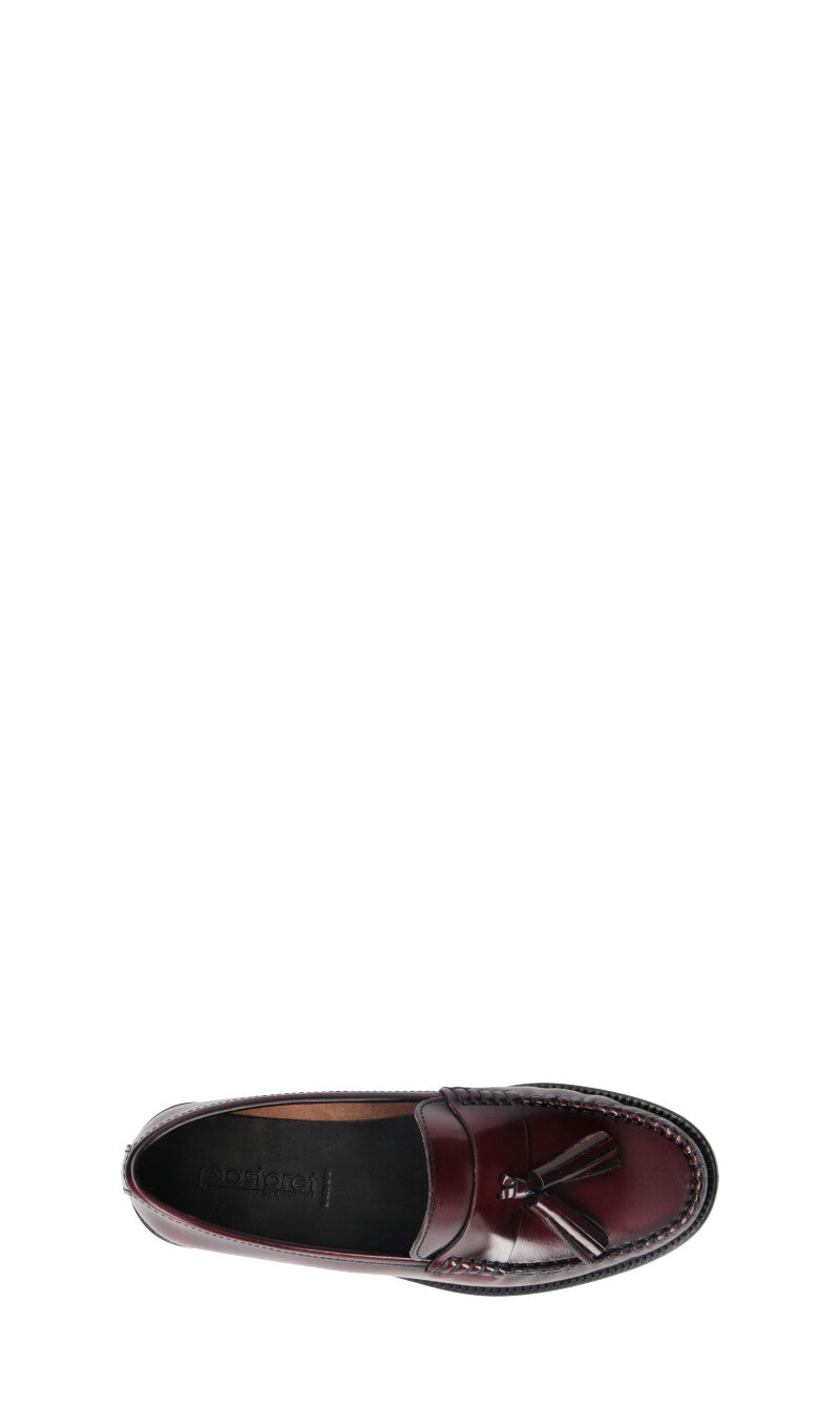 PASTORET Mocassino donna bordeaux in pelle