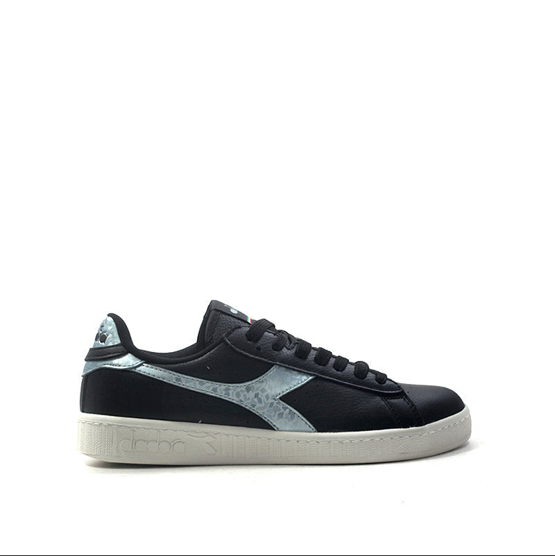 DIADORA Sneaker donna nera/argento in pelle