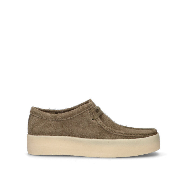 CLARKS ORIGINALS WALLABEE CUP stringata uomo khaki in suede