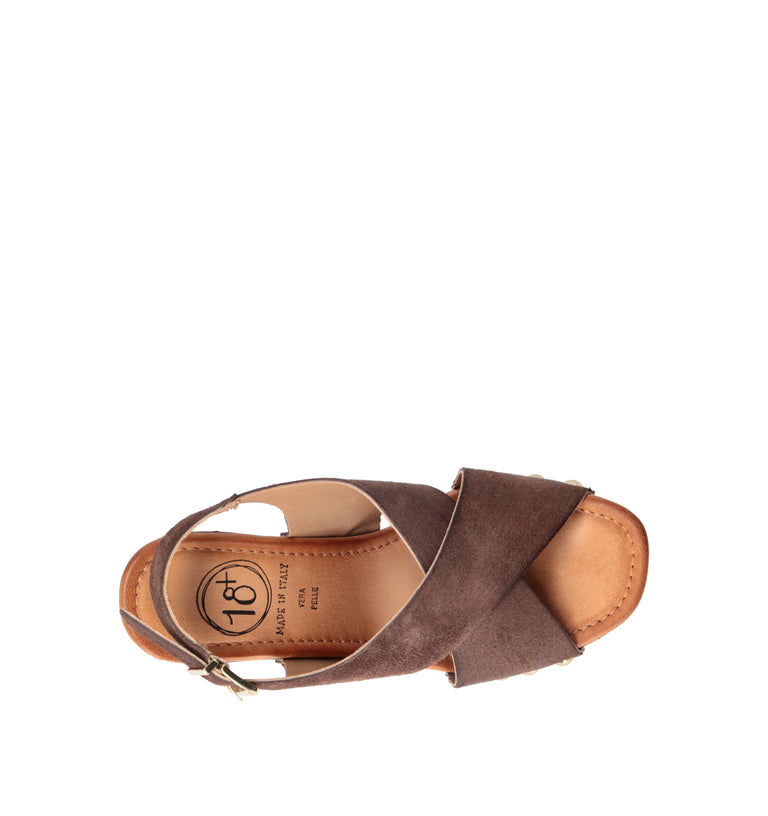 18+ Sandalo donna testa di moro in suede
