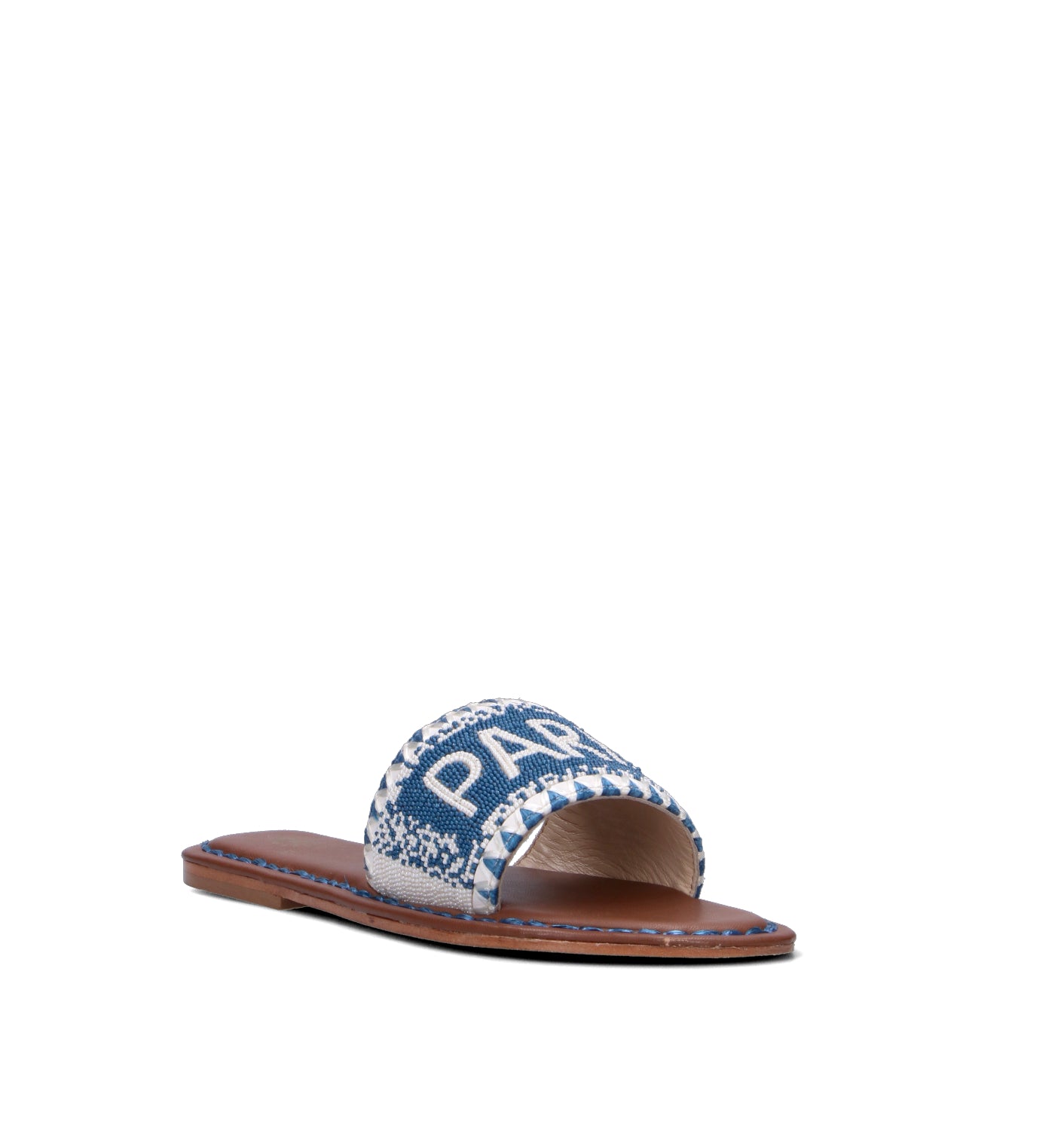DE SIENA PARIS Ciabatta donna blu/bianca in pelle