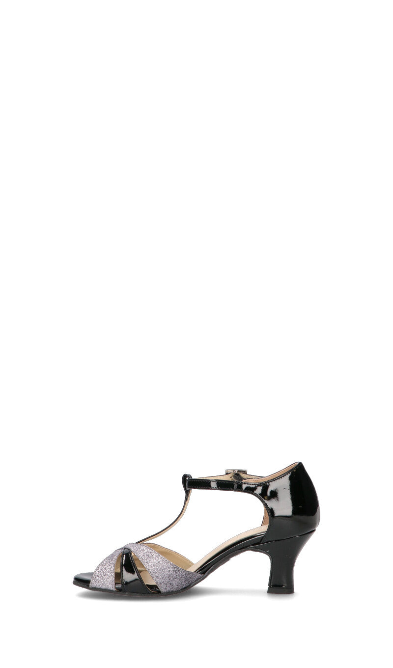 MIDELETTE Sandalo donna nero/argento
