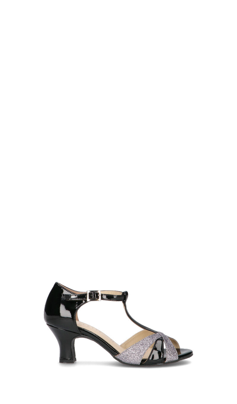 MIDELETTE Sandalo donna nero/argento