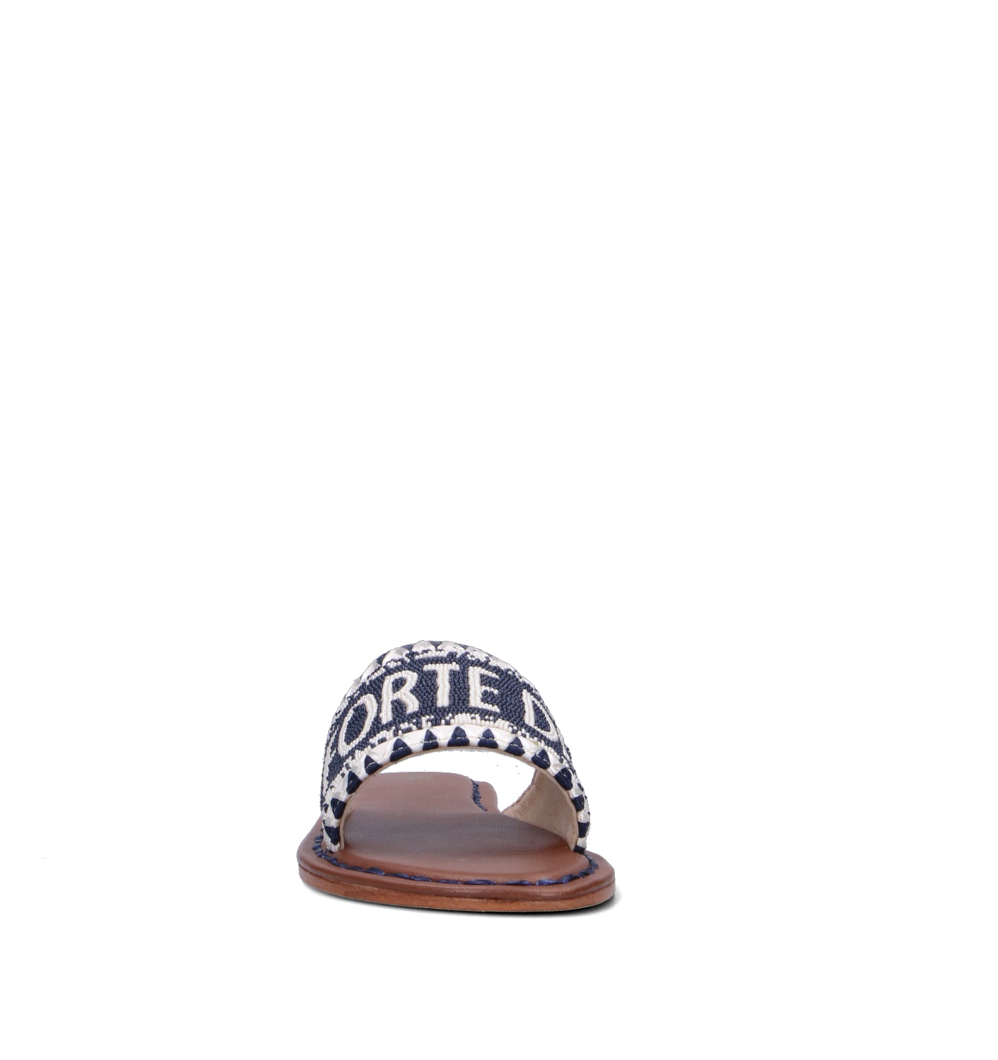 DE SIENA FORTE DEI MARMI Ciabatta donna blu/bianca in pelle