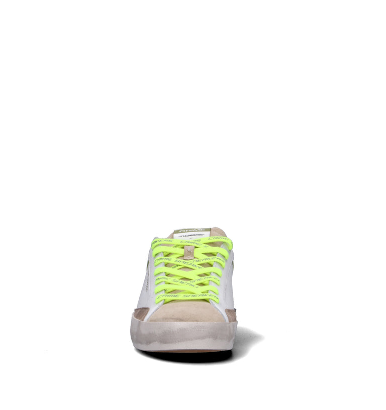 CRIME Sneaker uomo bianca in pelle
