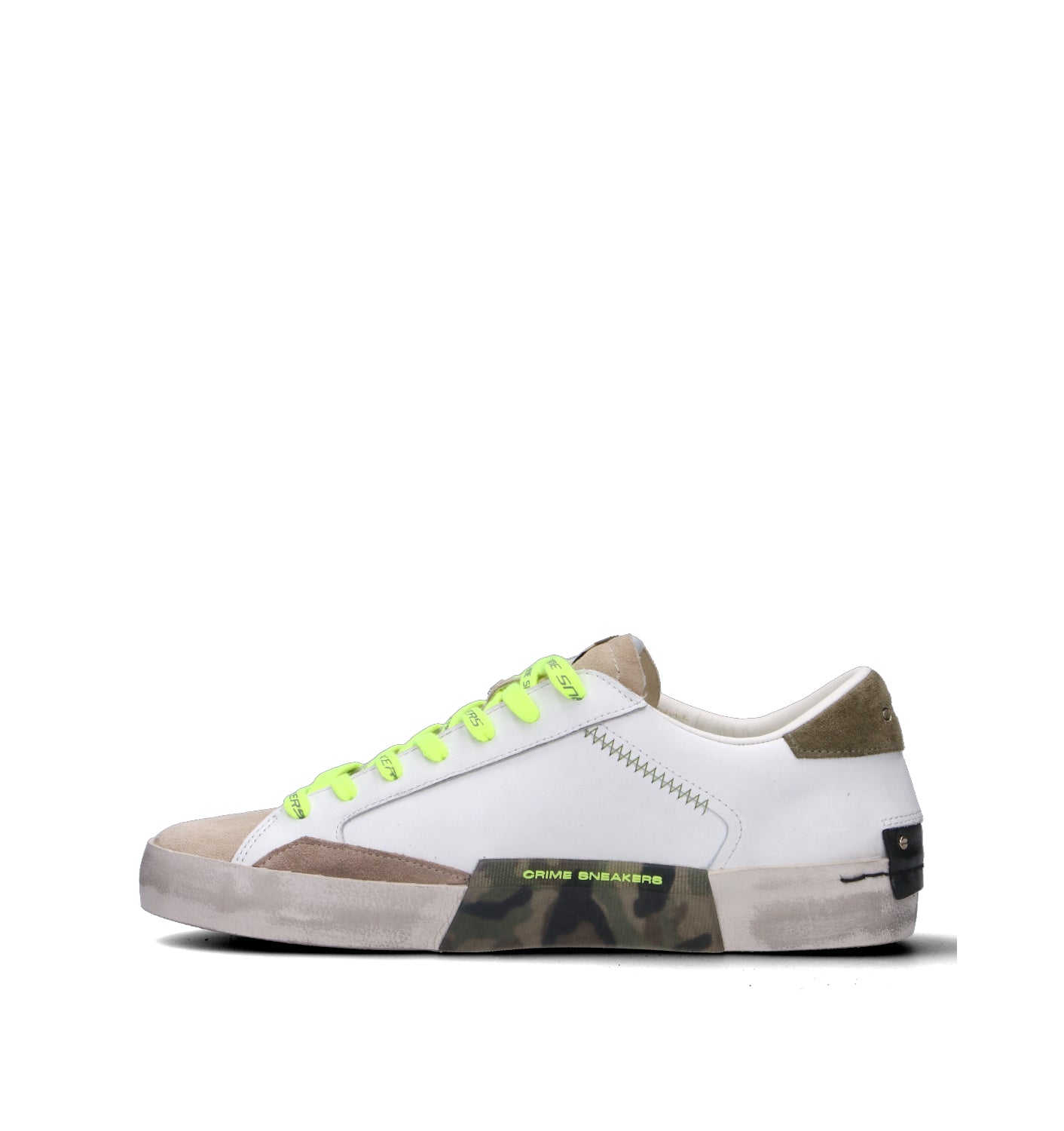 CRIME Sneaker uomo bianca in pelle