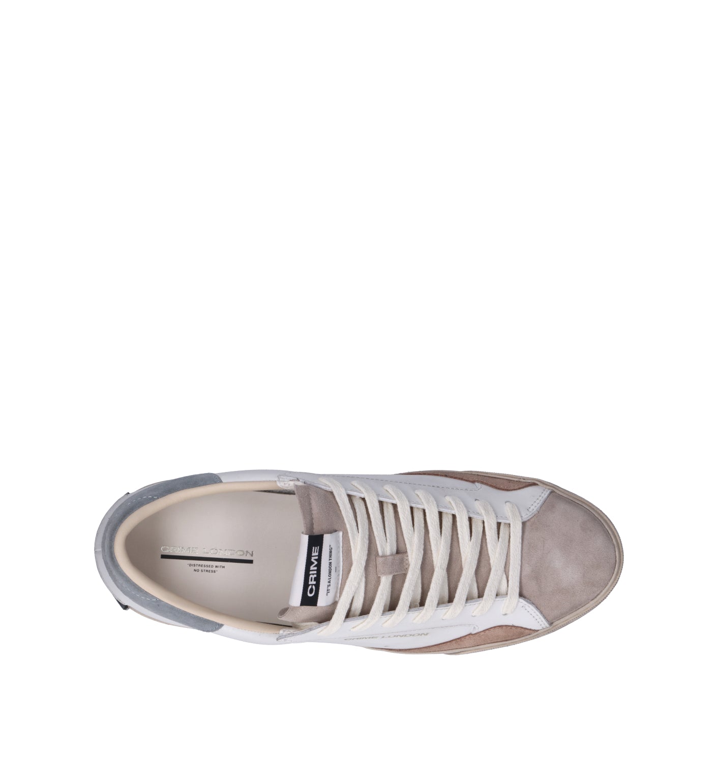 CRIME Sneaker uomo bianca in pelle