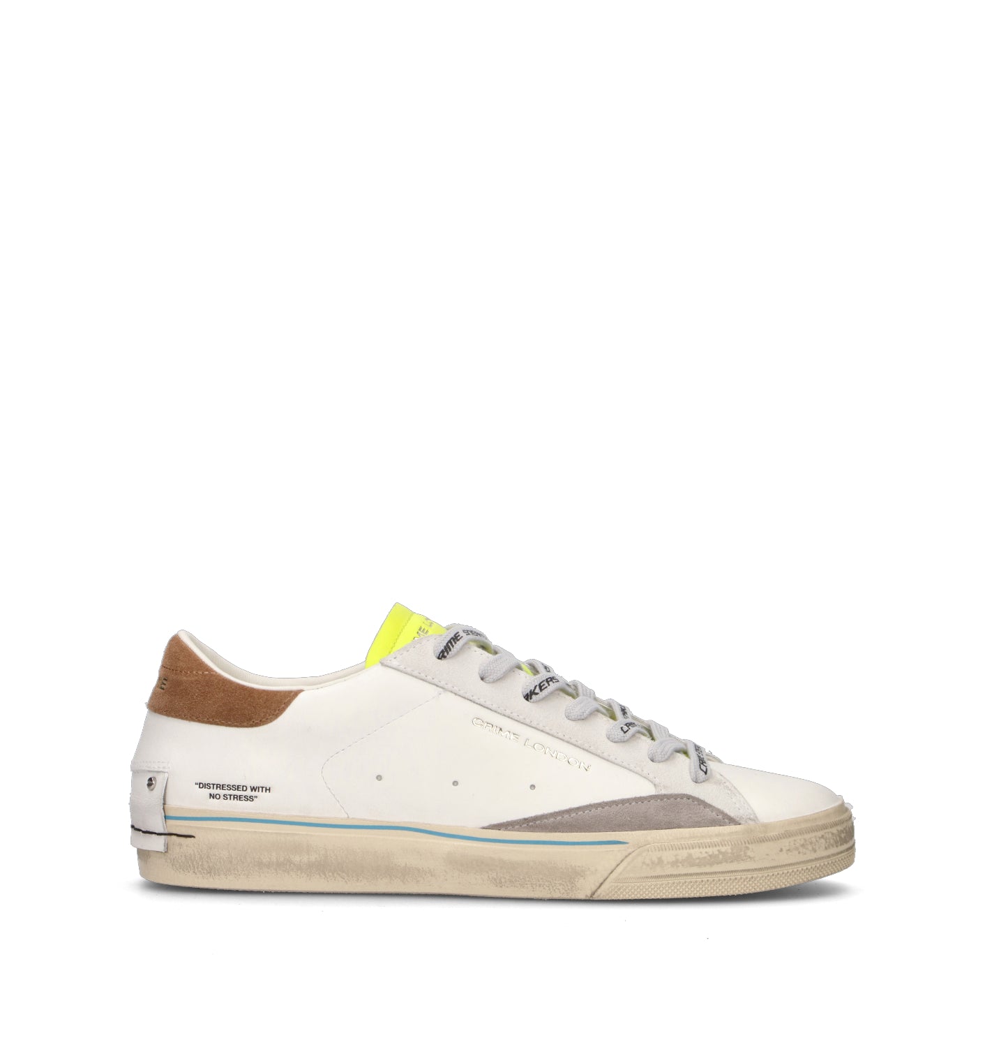 CRIME Sneaker uomo bianca in pelle