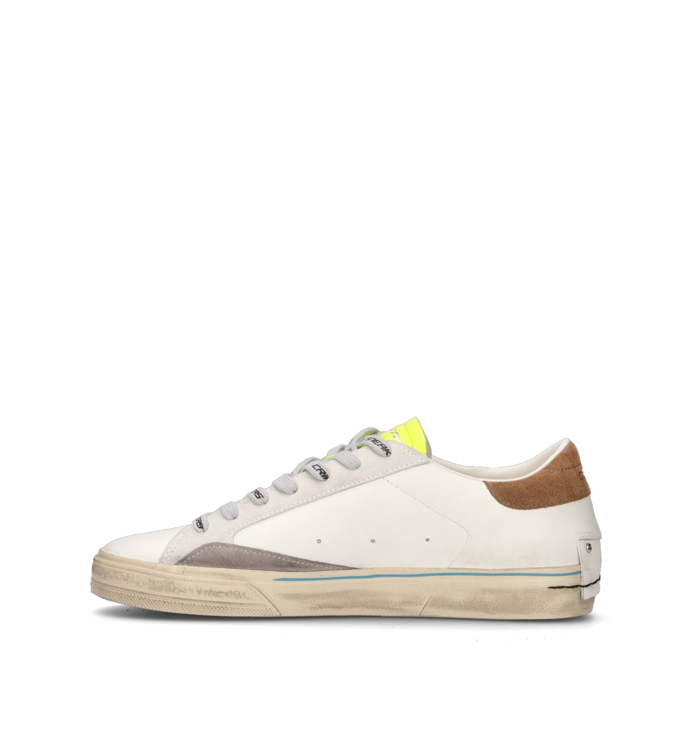 CRIME Sneaker uomo bianca in pelle
