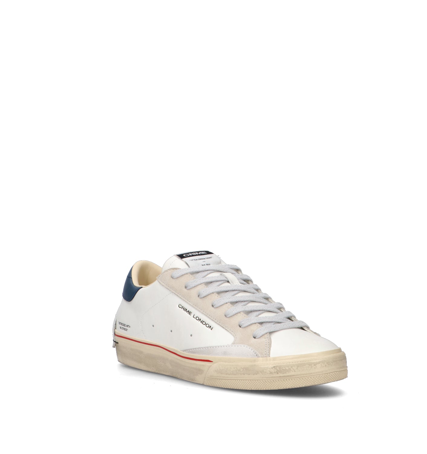 CRIME Sneaker uomo bianca in pelle