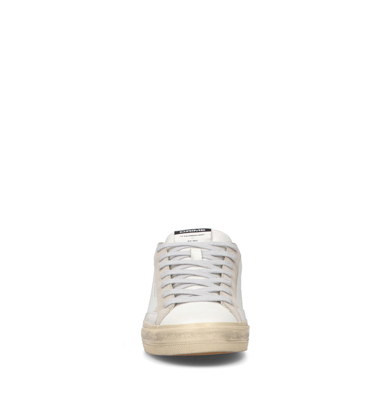 CRIME Sneaker uomo bianca in pelle