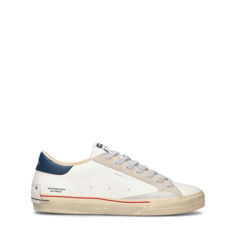 CRIME Sneaker uomo bianca in pelle