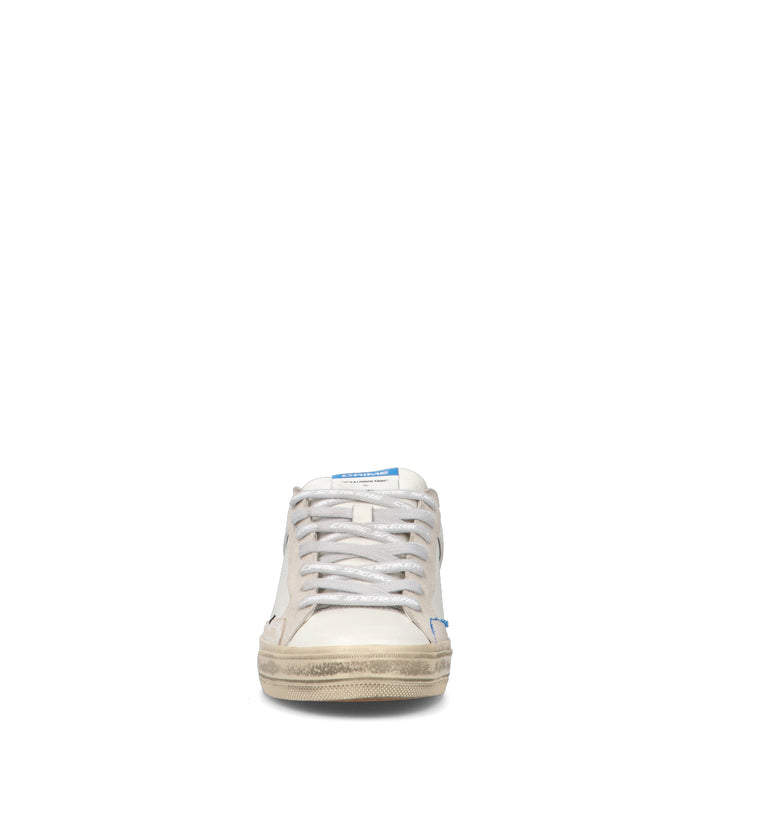 CRIME Sneaker uomo bianca in pelle