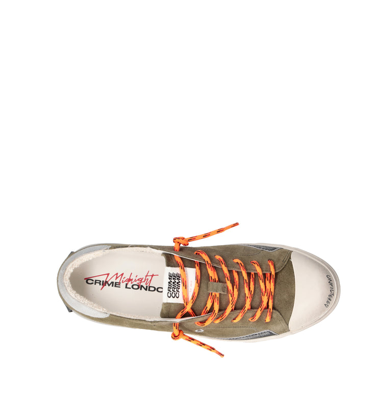 CRIME Sneaker uomo militare in suede