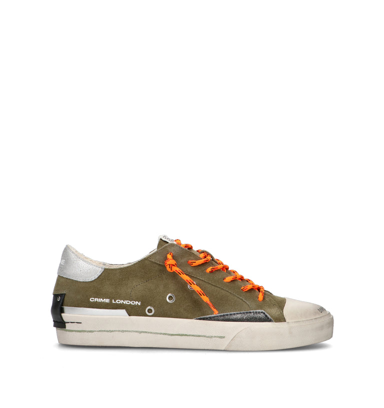 CRIME Sneaker uomo militare in suede