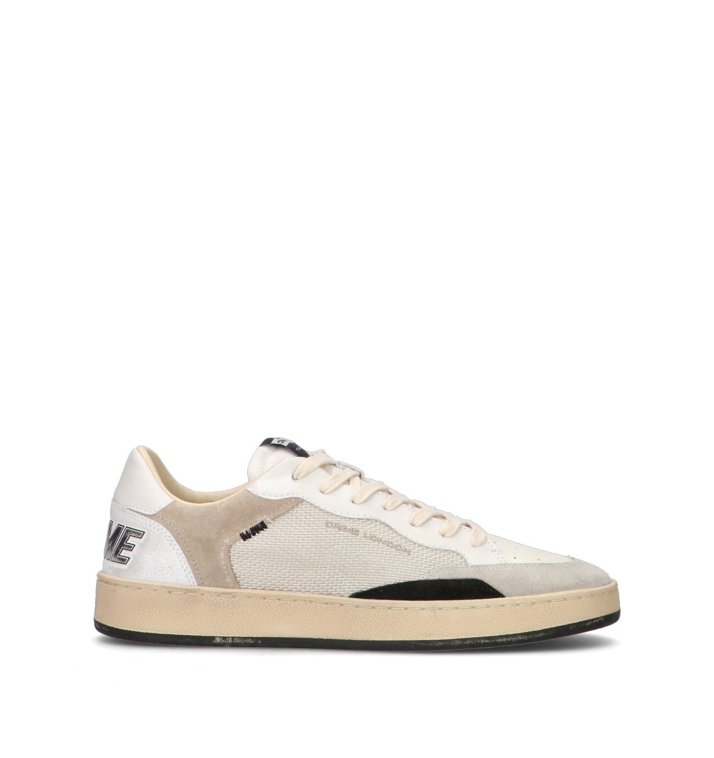 CRIME Sneaker uomo bianca in pelle