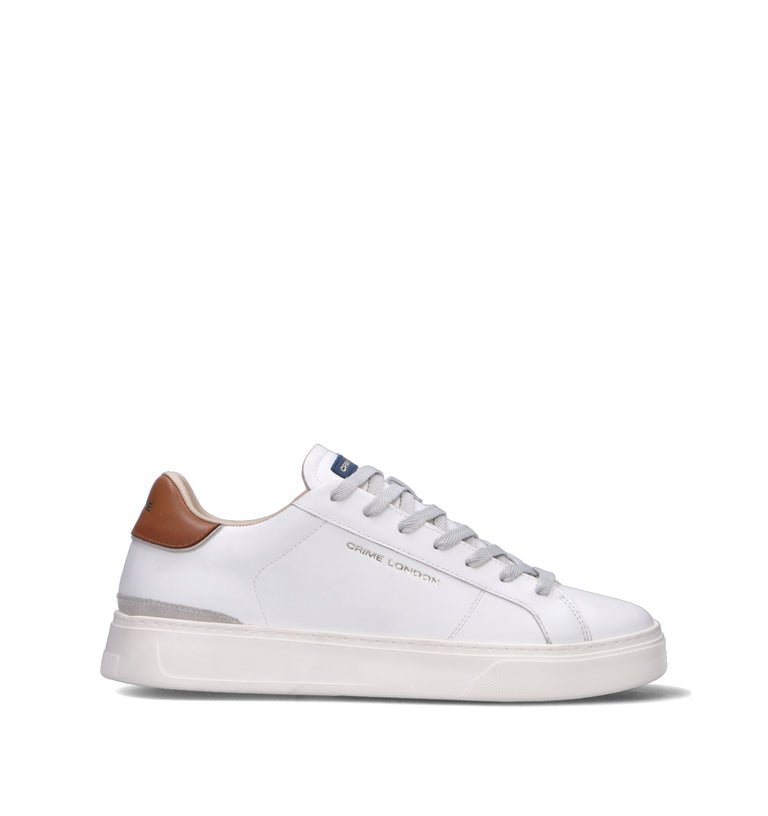 CRIME Sneaker uomo bianca in pelle
