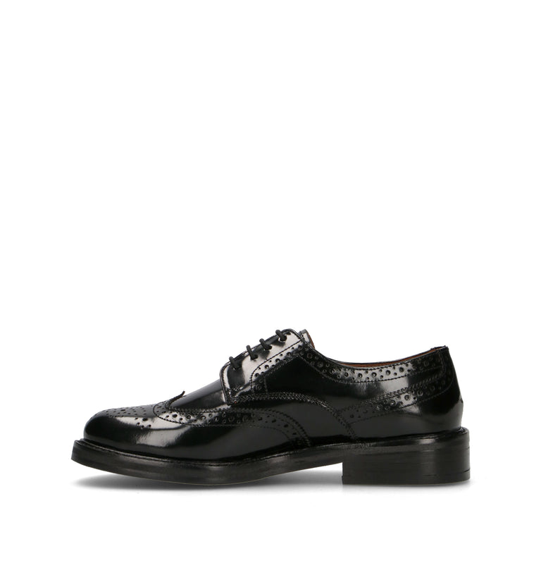 HADEL Stringata donna nera in pelle