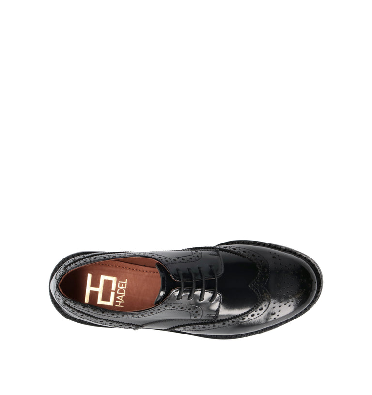 HADEL Stringata donna nera in pelle