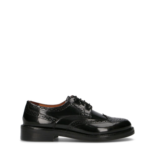 HADEL Stringata donna nera in pelle