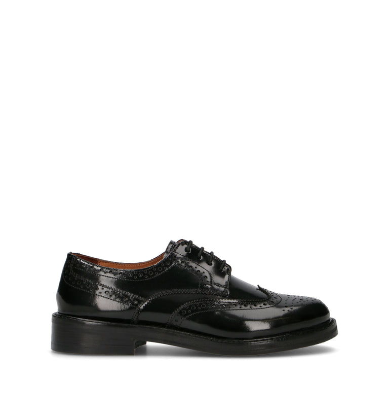 HADEL Stringata donna nera in pelle