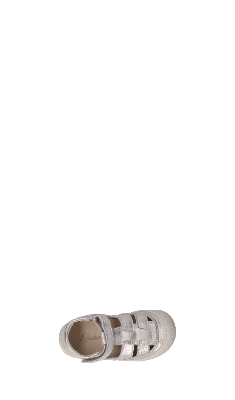 NATURINO Sandalo bimba platino in pelle