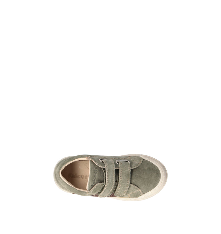 FALCOTTO Sneaker bimbo verde in suede