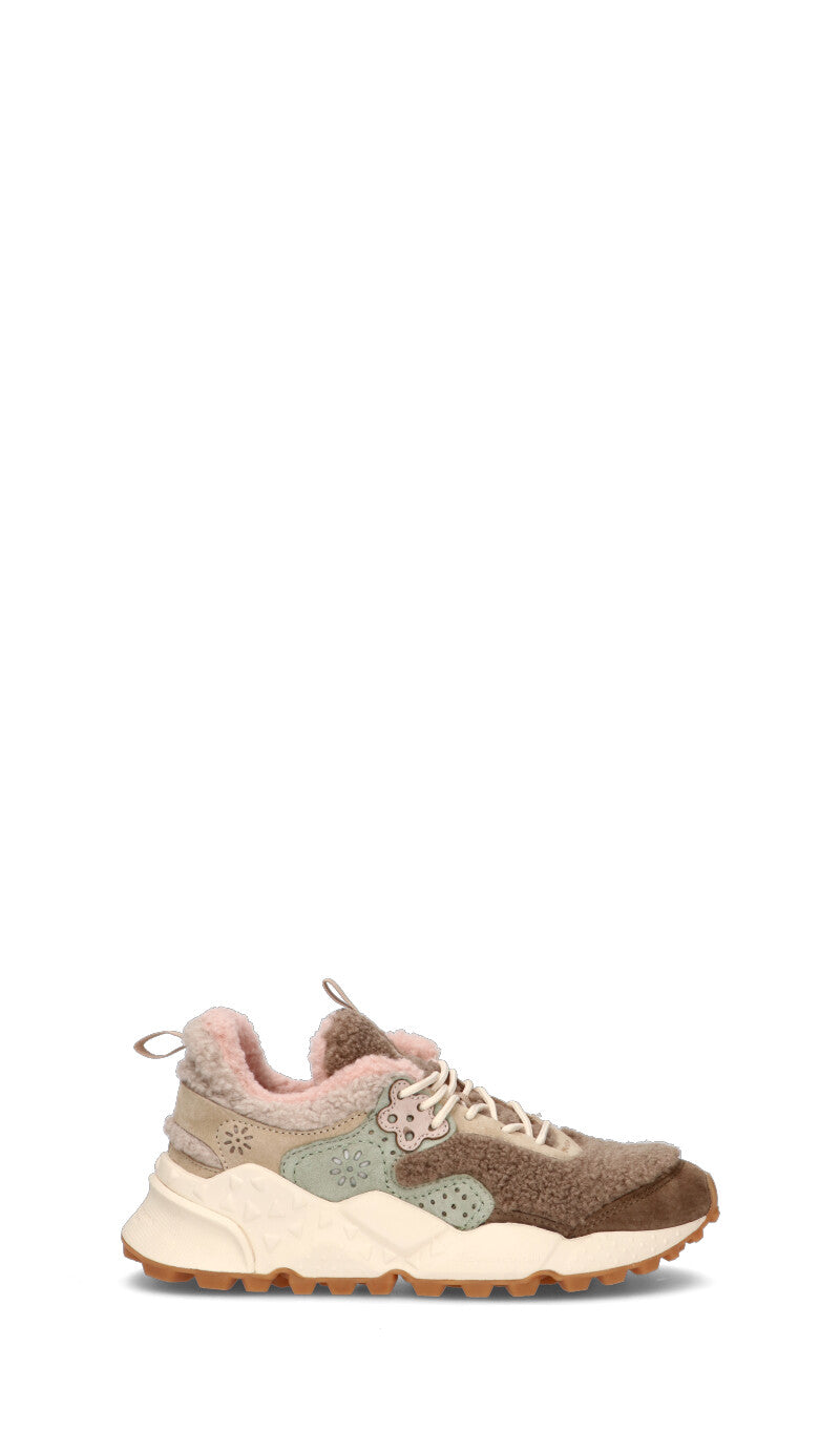 FLOWER MOUNTAIN Sneaker donna marrone/beige in suede