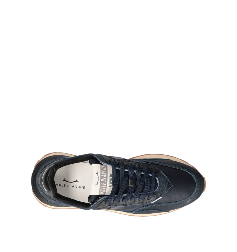 VOILE BLANCHE Sneaker uomo blu in pelle