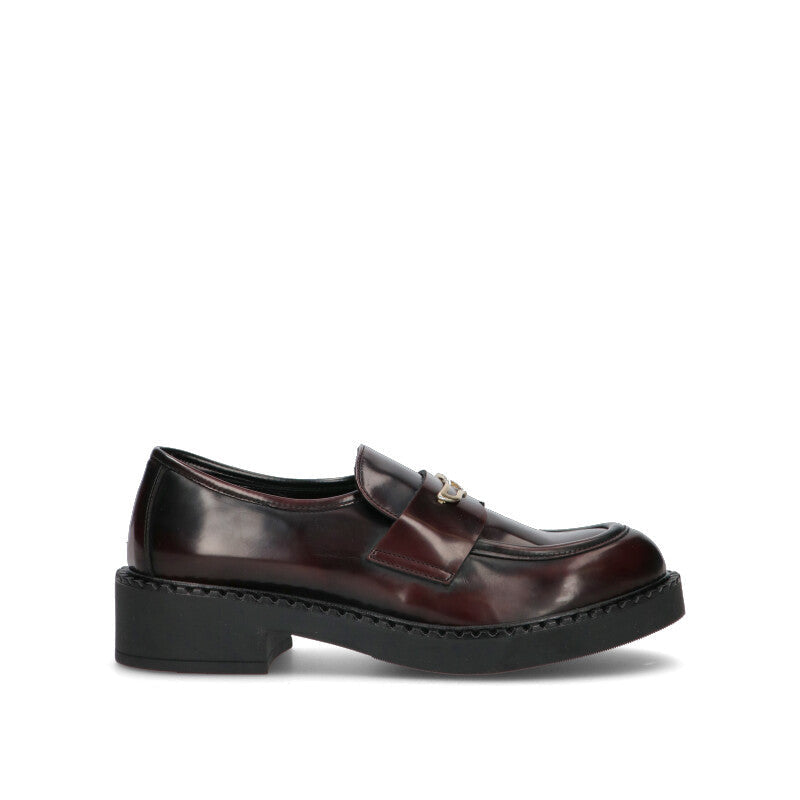 REBECCA VAN DICK Mocassino donna bordeaux in pelle