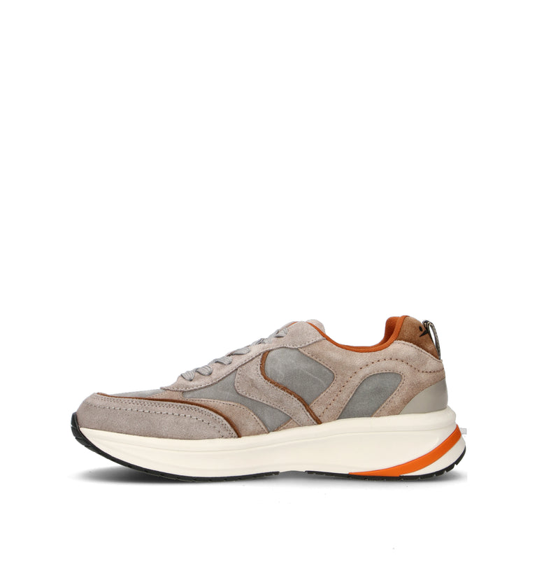 VOILE BLANCHE Sneaker uomo grigia in suede