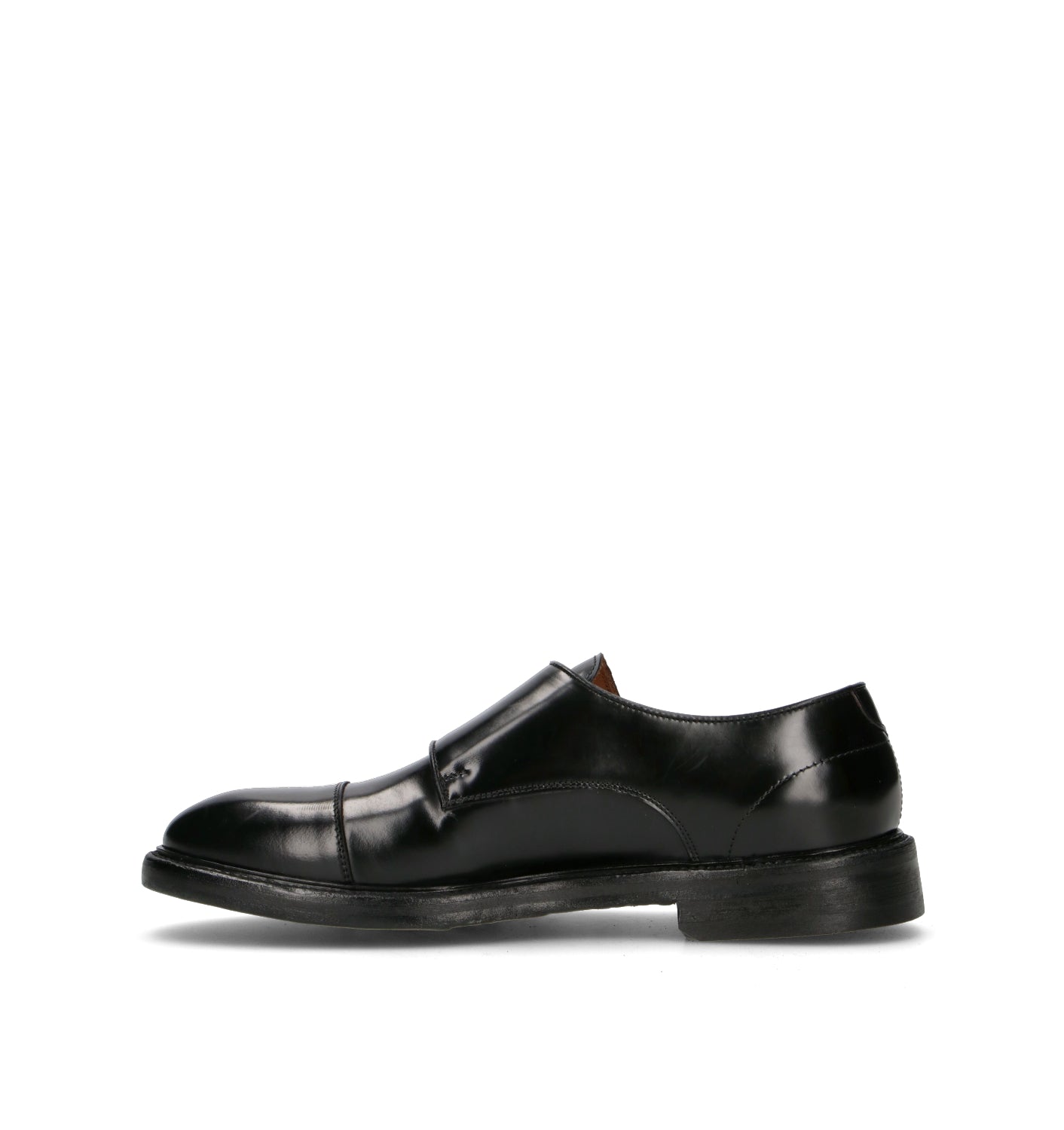 GREEN GEORGE Stringata uomo nera in pelle
