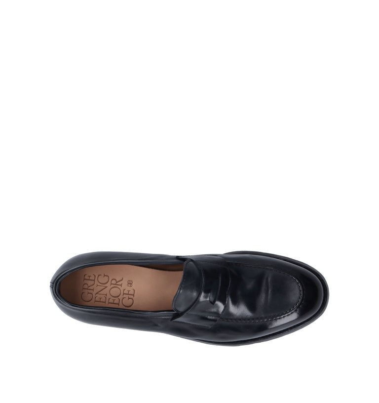 GREEN GEORGE Mocassino uomo blu in pelle
