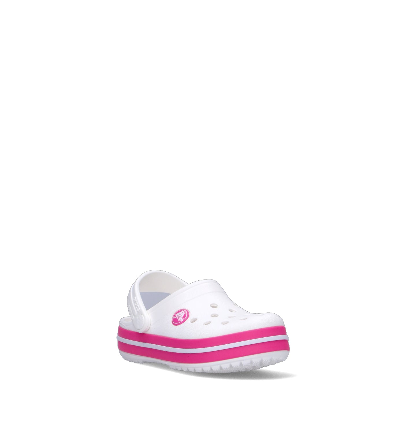 CROCS Zoccolo bimba bianca/fucsia