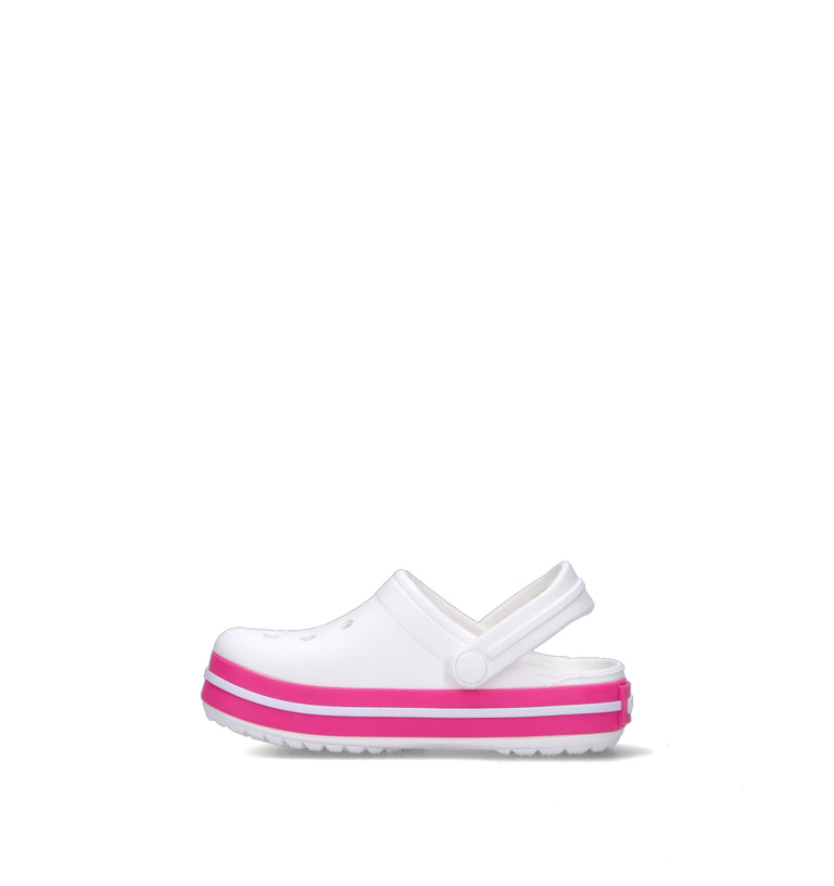 CROCS Zoccolo bimba bianca/fucsia