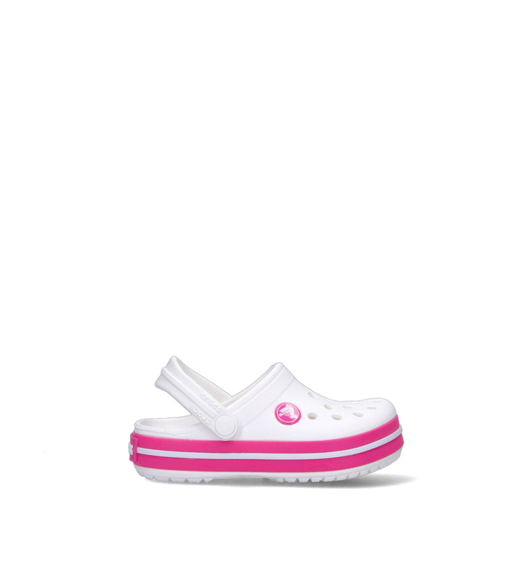 CROCS Zoccolo bimba bianca/fucsia