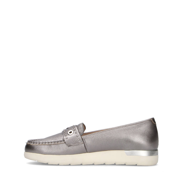 STONEFLY Mocassino donna argento in pelle