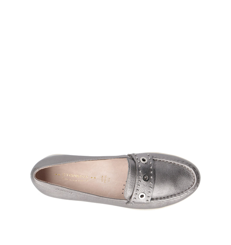 STONEFLY Mocassino donna argento in pelle