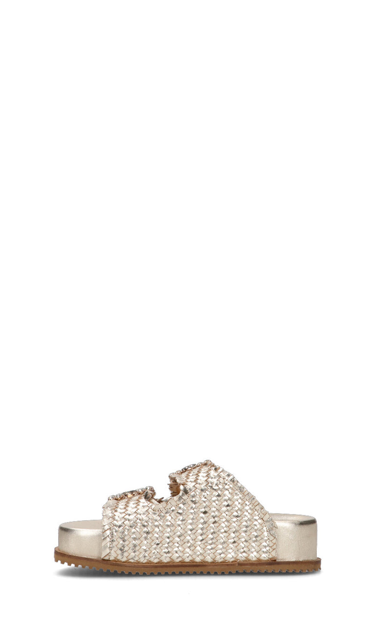 GRAFIA Ciabatta donna platino in pelle