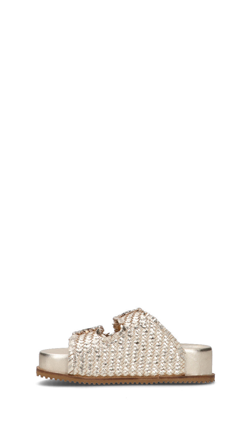 GRAFIA Ciabatta donna platino in pelle