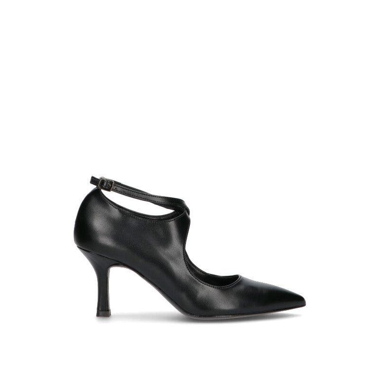 REBECCA VAN DICK Décolleté donna nera in pelle