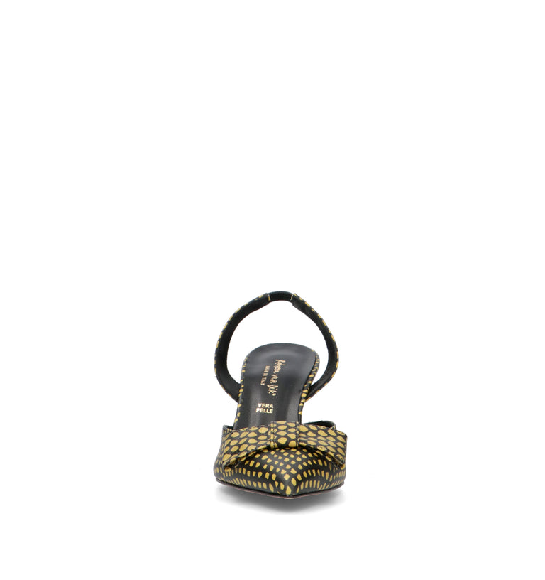 REBECCA VAN DIK Slingback donna nera/gialla