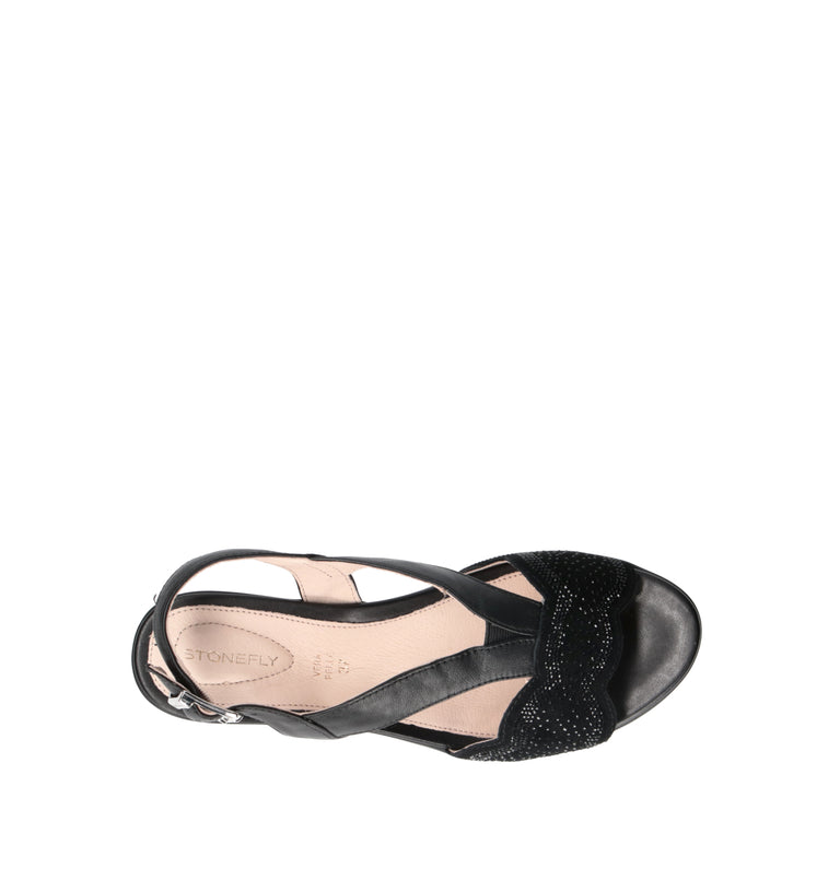 STONEFLY Sandalo donna nero in pelle