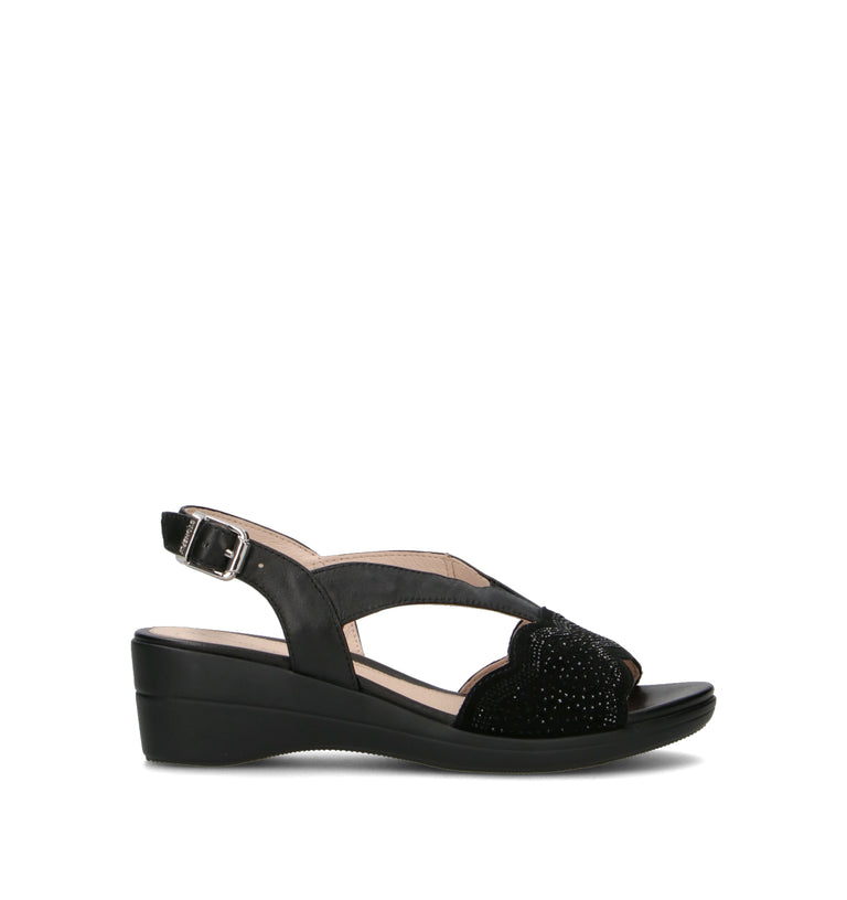 STONEFLY Sandalo donna nero in pelle