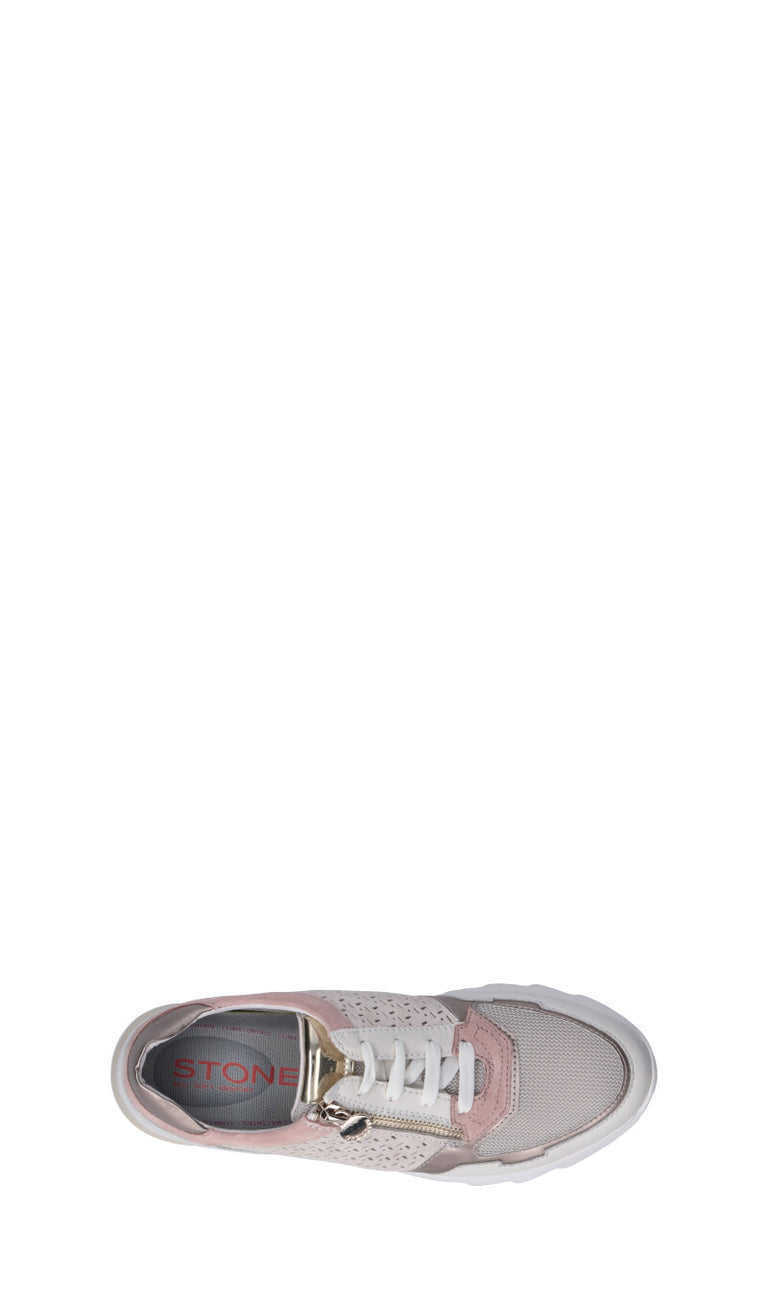 STONEFLY Sneaker donna bianca/rosa in pelle