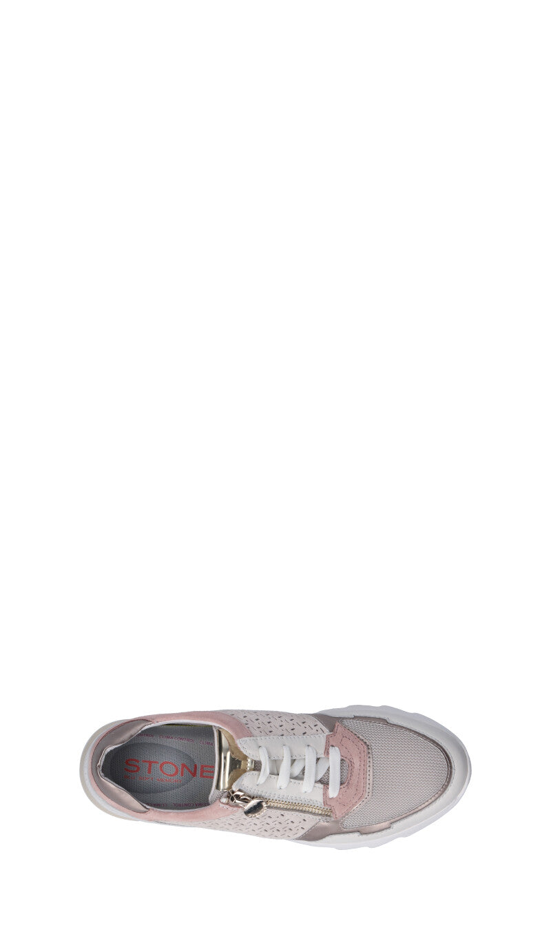 STONEFLY Sneaker donna bianca/rosa in pelle